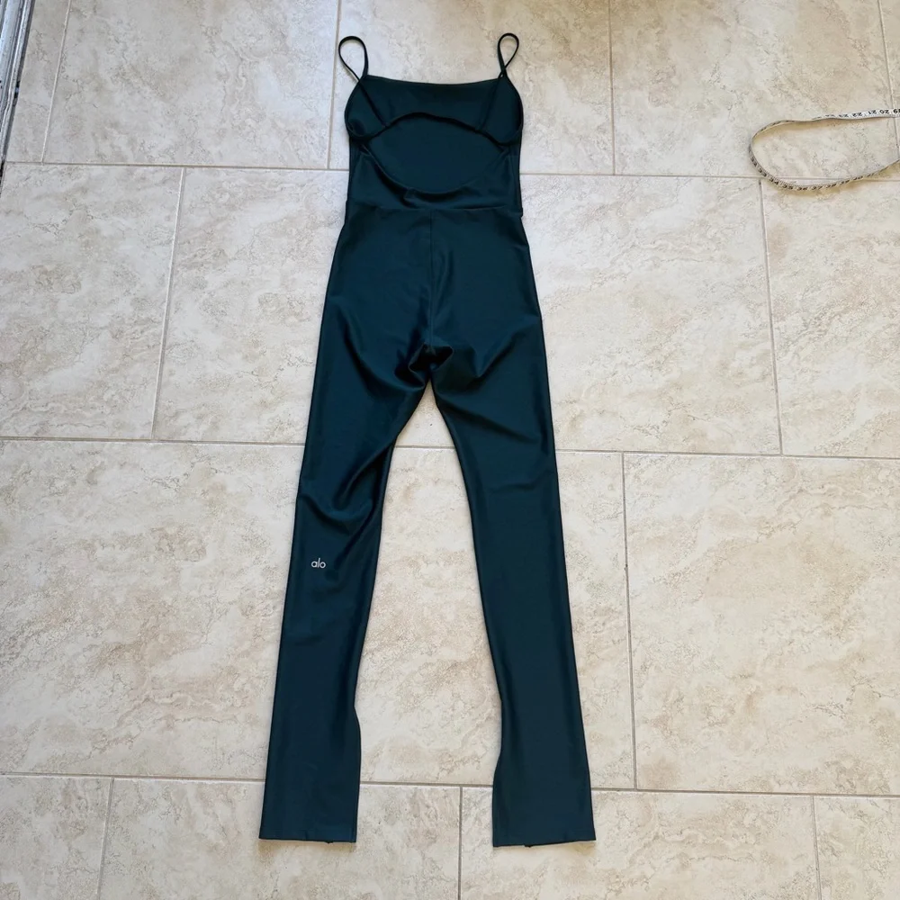 ALO YOGA Airlift Disco Daze Onesie Midnight Green Jumpsuit - Picture 5 of 7